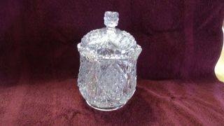 Vintage Antique Glass Candy / Sugar Jar With Lid