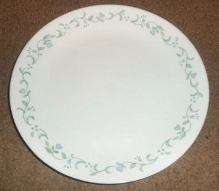 Set 4 Corelle Country Cottage Dinner Plates 10 1/4 " Green Blue Floral Hearts