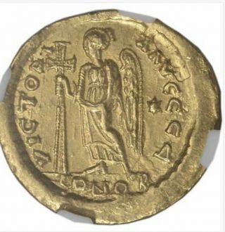 Just 1 day - AD 491 - 518 Byzantine Gold Coin Anastasius Solidus NGC AU 3