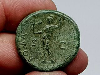 Extremely Rare Ancient Roman Bronze Sestertius Vespacian 18,  6 Gr.  32 Mm