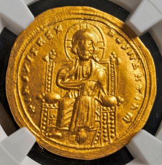 1028,  Byzantine Empire,  Romanus III.  Gold Hyperpyron Nomisma Coin.  NGC AU 5/4 2