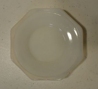 Vintage Akro Agate Small Octagonal Childrens Toy Dishes White 3 3/8 " Plate