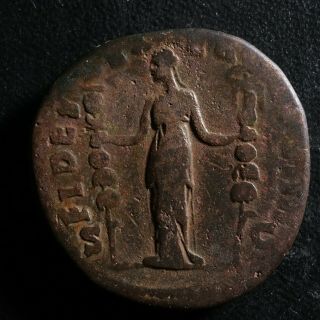 Antoninus Pius Sestertius 154 - 155 Fides Rome Ric 926 Sesterce Antonin Pieux