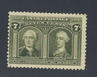 Canada 1908 Quebec No Gum Stamp 100 - 7c Fine Guide Value = $80.  00