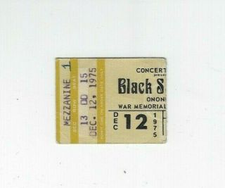 Black Sabbath Concert Ticket Stub Dec 12,  1975 Onondaga War Memorial Syracuse Ny