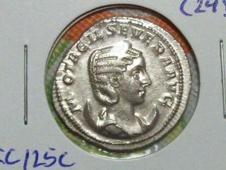 244 - 249 Ad Roman Empire Otacilia Severa Concordia Silver Antoninianus