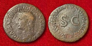Roman Empire Tiberius Copper As Rome 22 - 23 Ad Sc 12 Caesars Coin 9.  44 Grams