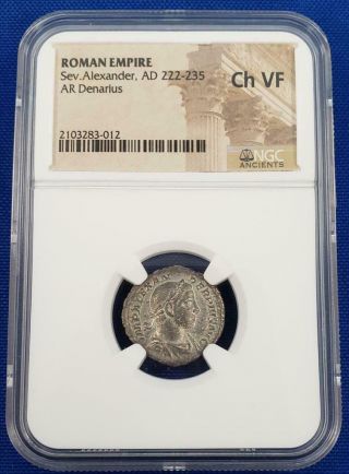 Roman Empire Sev Alexander Ad222 - 235 Ngc Ch Vf Silver Double Denarius Coin L7987