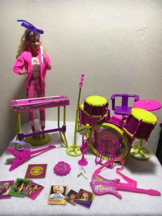 Mattel 1986 Rockers Barbie And The Rockers Live Concert Instruments.  Vintage