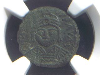 Byzantine AE Decanummium of Emperor Maurice Tiberius,  582 - 602 AD NGC Ch VF 9047 2