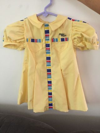Shirley Temple 34” Playpal Doll Outfit Dress Yellow From Stowaway