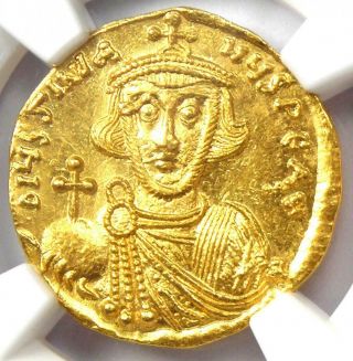 Byzantine Justinian Ii Av Solidus Gold Coin 685 - 695 Ad.  Certified Ngc Ms (unc)
