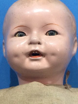 Spooky Freaky Antique Composition Head & Cloth Body Rubber Limbs Ideal Baby Doll 2