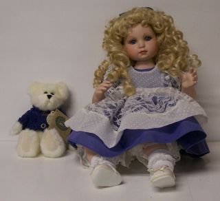 Marie Osmond Beary Best Friends Quite A Pair 18 " Porcelain Doll & 8 " Boyd 