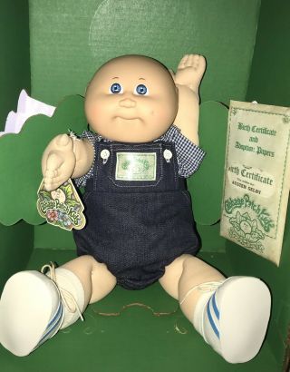 Vintage 1985 Cabbage Patch Kids Boy With Birth Certificate Signed