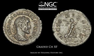 Maximinus I.  Ad 235 - 238.  Silver Denarius,  Ngc Ch Xf