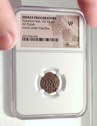 CLAUDIUS & AGRIPPINA Jr Ancient Roman Jerusalem ANTONIUS FELIX Coin NGC i70647 3