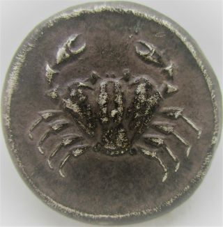 Ancient Greek Ar Silver Stater Coin Akragas Sicily Crab 10grams 20mm