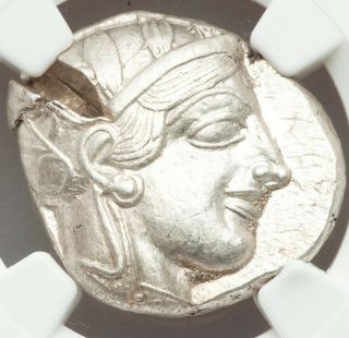 440 - 404 Bc Ancient Greece Athens Ar Tetradrachm Ngc Au 5/5 2/5 Brite White Owl