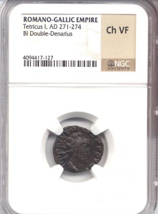 Roman Empire Tetricus I 271 - 274 Bi Double Denarius Ngc Ch Vf Pax Avg Ac