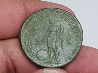 RARE ANCIENT ROMAN BRONZE COIN SESTERTIUS OF TRAJAN 17,  4 GR 32 MM 2