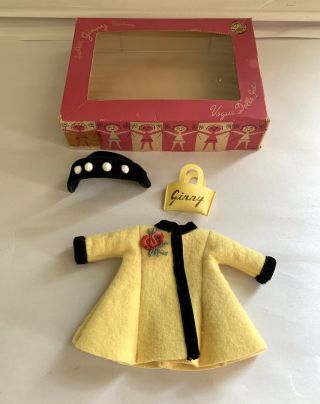 Vintage 1950’s Vogue Ginny Doll Outfit - Yellow Wool Coat - Hat 6185