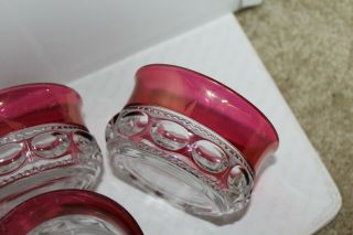 5 Vintage Ruby Red Flash Kings Crown Thumbprint BOWLS 3