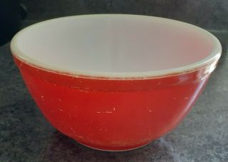 Vintage Pyrex Primary Red Mixing Nesting Bowl 402 Glass 1 1/2 Quart