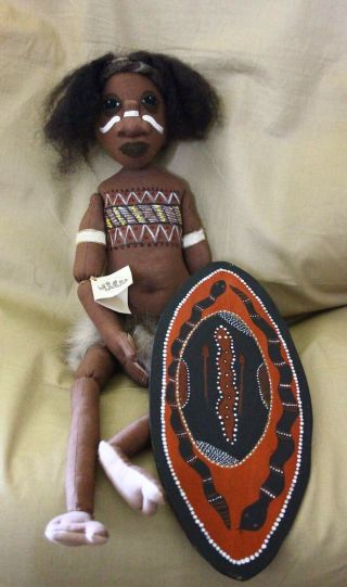 Australian Aboriginal Doll The Rainbow Serpent Ooak Cloth Doll By Kerrin Segono