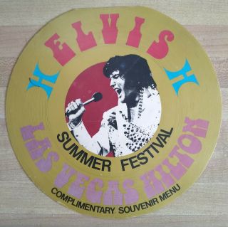 Elvis Presley,  Summer Festival Souvenir Menu.  Las Vegas Hilton