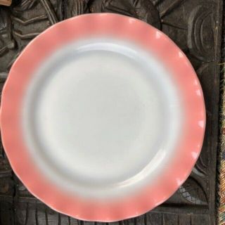 Vintage Hazel Atlas Ripple Pink Crinoline Ruffle 1 (one) 9 Inch Round Pink Plate