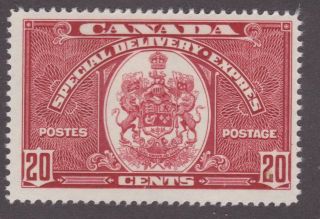 Canada 1938 E8 20¢ Special Delivery Stamp Mh Fine - Value $30.  00