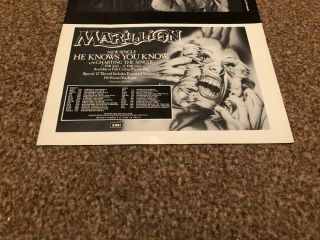 (bebk30) Advert/poster 5x8 " Marillion : He Knows You Know Single