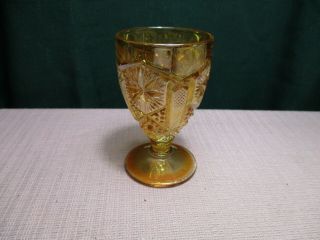 Imperial Glass Marigold Star And File Cordial (1) 3 7/8 " Marked