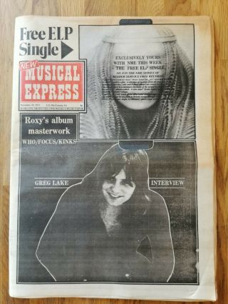 Nme Music Newspaper November 10th 1973 Greg Lake Cover