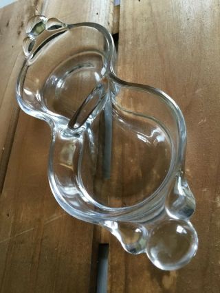 Old Vintage Clear Glass Teardrop 2 Part Divided Olive Relish Dish Duncanmiller?