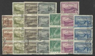 Canada 1946 Peace Issue - Entire Set In Vertical Strips Of 3 Or 4 - Sg401 - 7