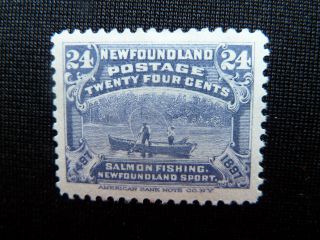 Canada Stamp Newfoundland Scott 71 A34 F/vf Mh 24 Cents Stamp