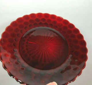 Anchor Hocking Ruby Red Bubble Pattern Plate 9 3/8 Inch