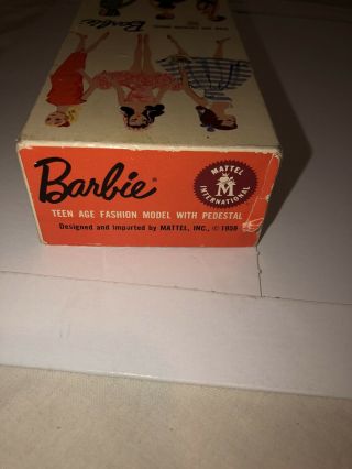 Vintage 1959 Bubble Cut Barbie Box Mattel Top Only In Good Cond 850 2