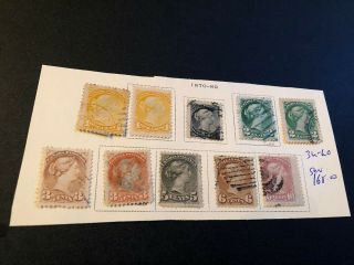 Canada Stamp Scott 34 - 40 Plus 3 Extra Stamps Scv 165.  00 D121