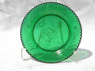Millville Art Glass MAG 20th Anniversary Apollo Moon Landing Green Emb Cup Plate 3