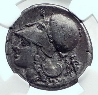 Corinth Ancient 375bc Silver Stater Greek Coin Athena Pegasus Ngc I77644