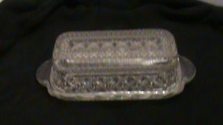 Vintage Anchor Hocking Wexford Clear Glass Butter Dish With Lid