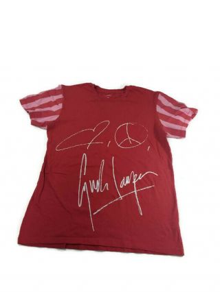 Mac Cosmetics Size 4 Vivaglam Cyndi Lauper T Shirt Pink Signature Heart Peace