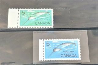 Narwhal 5 Missing Colour Printing Error Nh Stamp Canadian Never Hinged