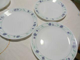 Corelle Simply Spring Dinner Plates Set Of 3 Purple Flowers Green Lines