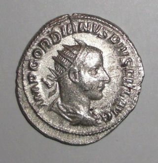 Ancient Roman - Gordian Iii.  238 - 244 Ad.  Ar Antoninianus.  Fortuna