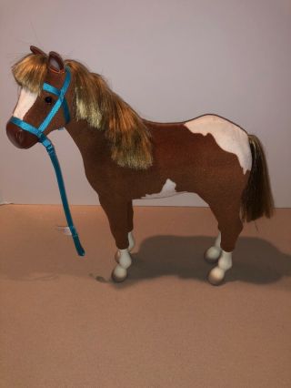 American Girl Doll Paint Philly Horse Pinto Foal Baby W/ Blue Rope Halter Lead