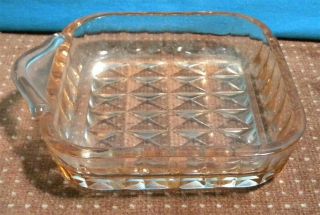 Windsor Diamond Pink Depression Glass 4 " Tab Handled Relish Tray